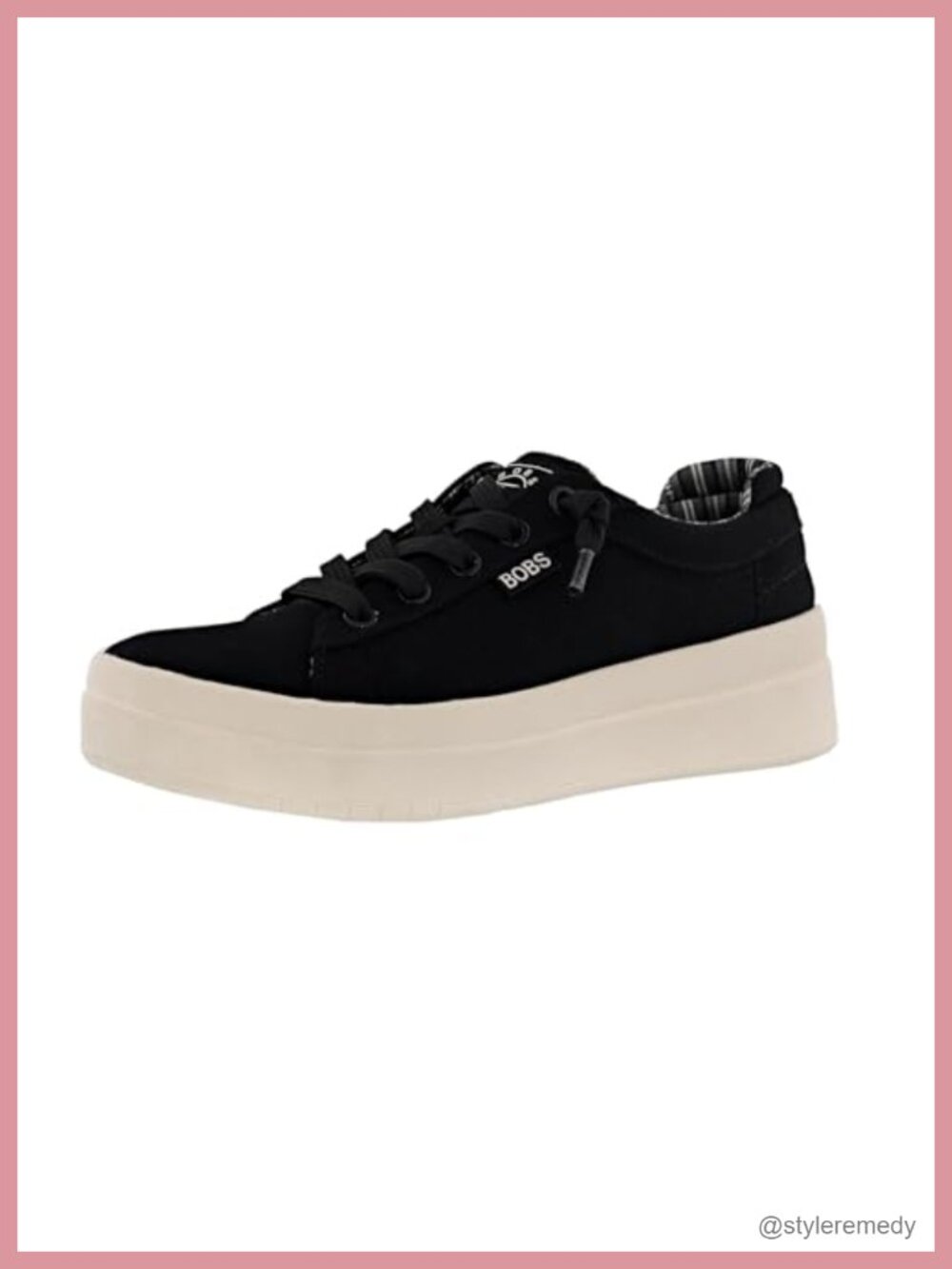 Platform Sneakers with Memory Foam Cushion No-Tie Lace-Up Canvas Walking Shoes